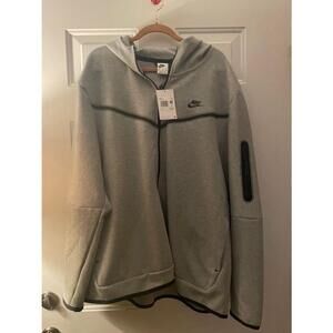 Men’s Nike 3x Tech Fleece Full Zip Jacket in Grey with black trim